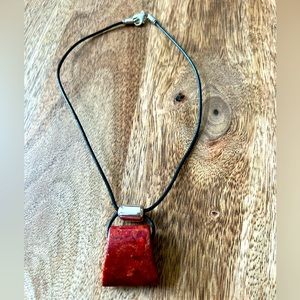 Silpada Sterling and Red Coral “cardinal rule” Necklace
